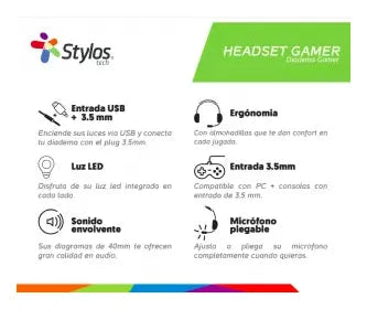 Audífonos Stylos STSHEG2B