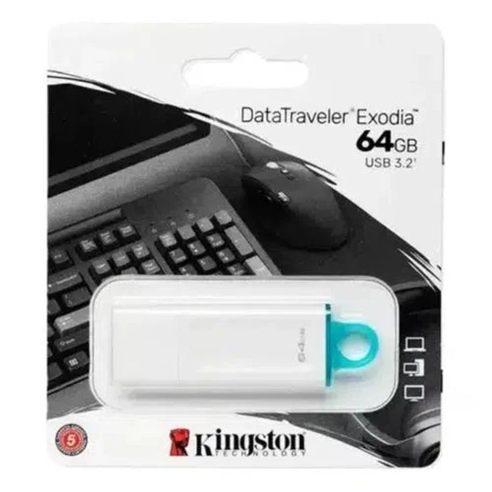 Memoria Flash Kingston Technology Memoria USB KC-U2G64-5R 64GB USB A 3.2 Blanco.