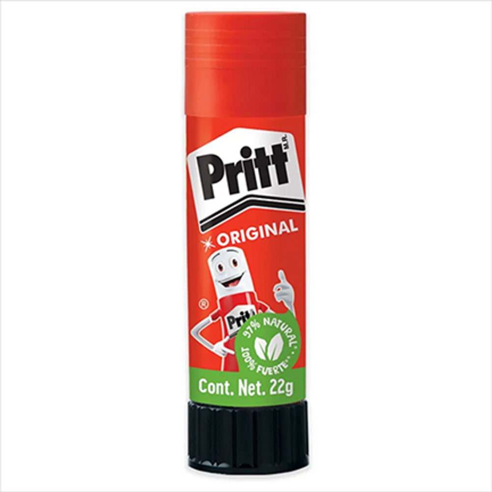 Lápiz adhesivo Pritt en barra de 22 gr charola con 12 piezas