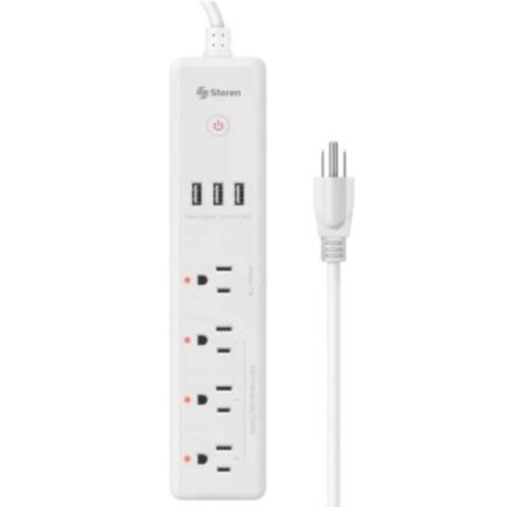 Multicontacto Wi-Fi* de 4 salidas horizontales y triple cargador USB