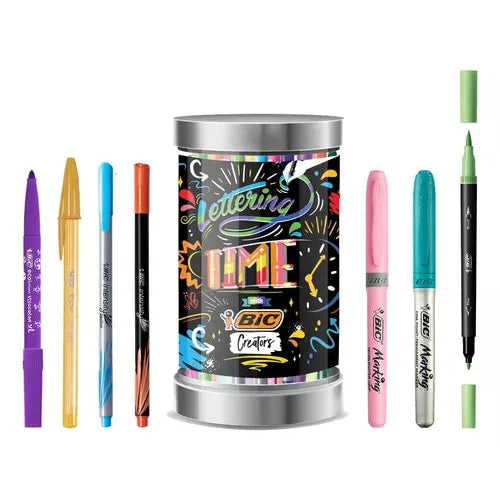 Set Lettering Time Bic Marcadores Bolígrafos 56 Piezas