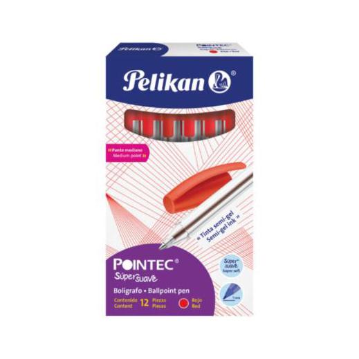 Pelikan Bolígrafo Pointec, 0.7mm, Rojo