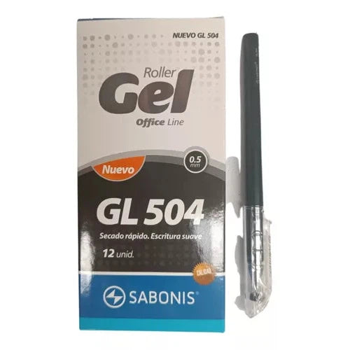 Pluma Bolígrafo Roller Gel Sabonis Gl 504 Caja Con 12 Piezas
