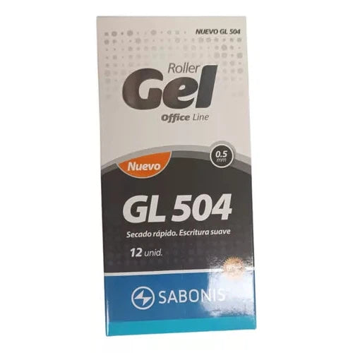 Pluma Bolígrafo Roller Gel Sabonis Gl 504 Caja Con 12 Piezas