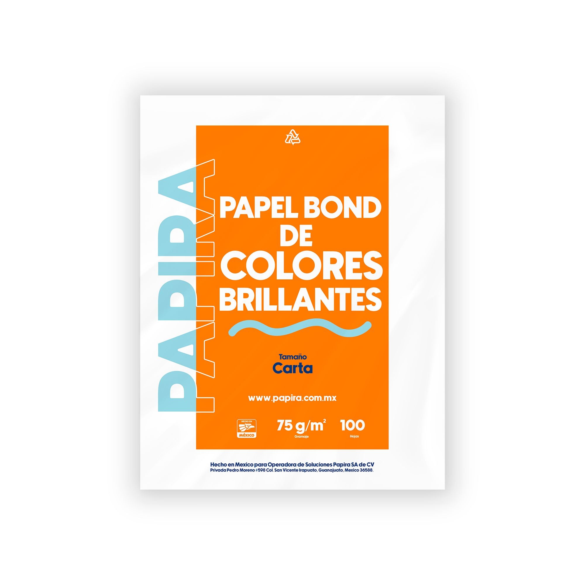 Papel Bond De Colores Brillantes Papira Tamaño Carta 100 Hjs