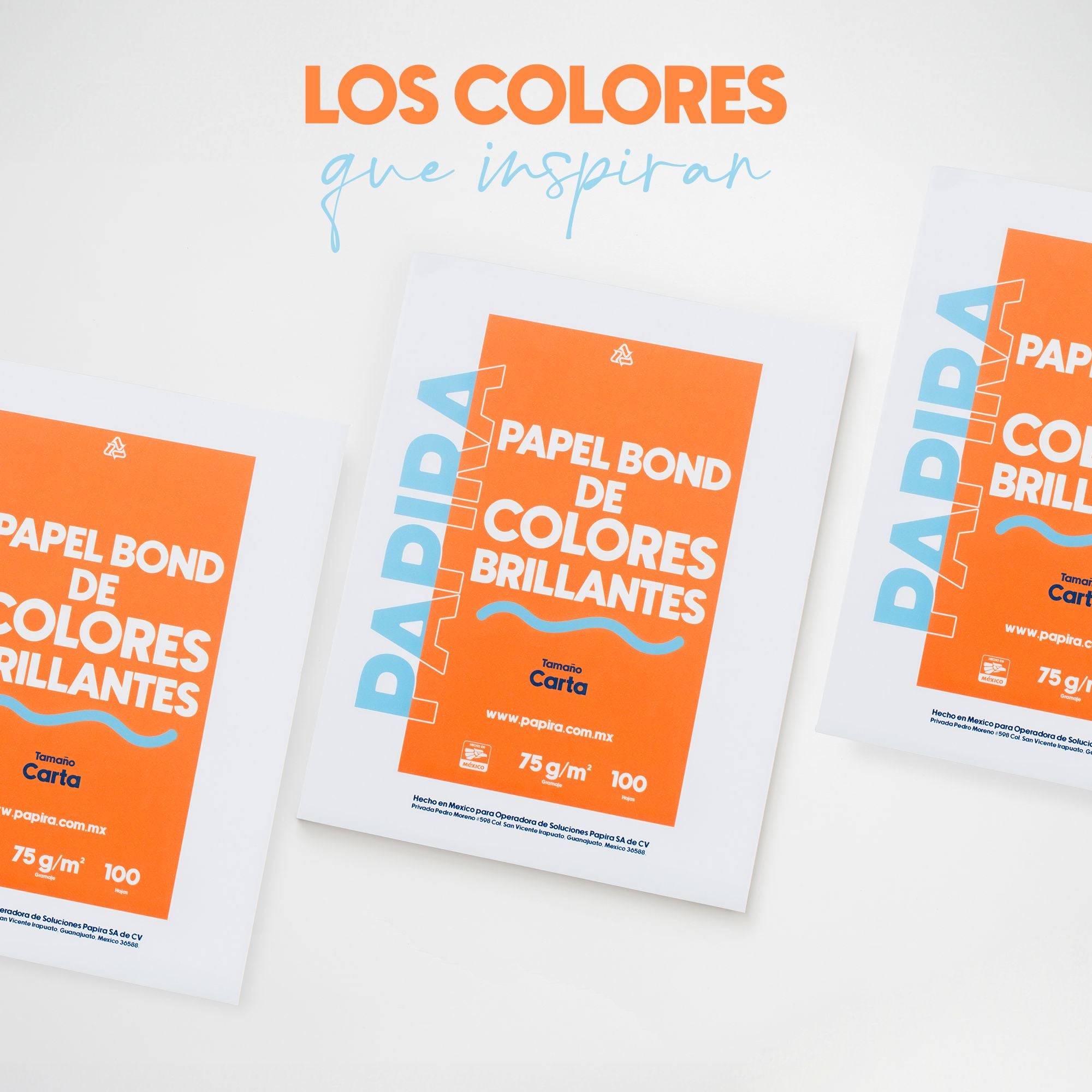 Papel Bond De Colores Brillantes Papira Tamaño Carta 100 Hjs