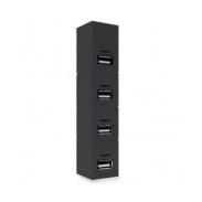 BRobotix Hub USB 2.0 Hembra - 4 Puertos USB 1.1/USB 2.0, 480Mbit/s, Negro