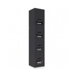 BRobotix Hub USB 2.0 Hembra - 4 Puertos USB 1.1/USB 2.0, 480Mbit/s, Negro