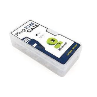 BRobotix Conector Modular Cat6, RJ-45, Transparente, 100 Piezas