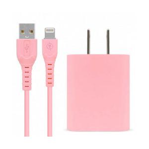 BRobotix Cargador de Pared 6001363, 5V, 1x USB-A, Rosa ― incluye Cable USB A - Lightning