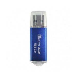 BRobotix Lector de Memoria 345673A, para MicroSD, USB 2.0, Azul