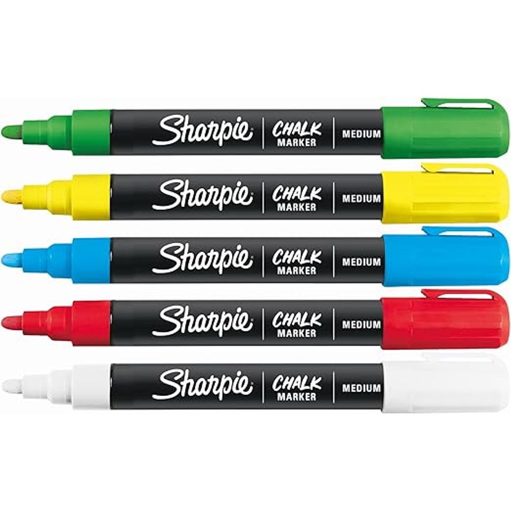 Sharpie Marcador para Vidrio Chalk, 5 Piezas, Varios Colores