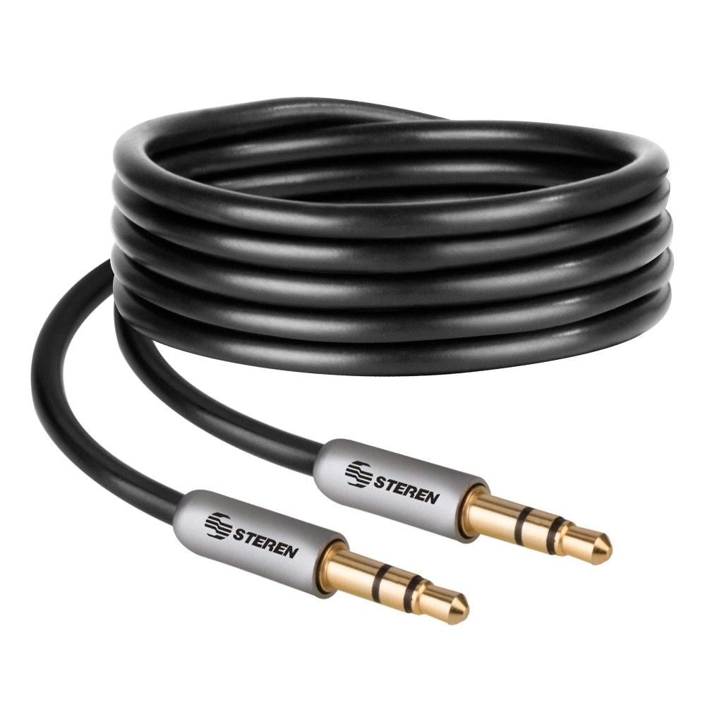 Cable auxiliar plug a plug 3,5 mm de 90 cm, ultradelgado y conectores reforzados