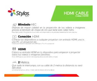 Cable HDMI Stylos STACHD3B