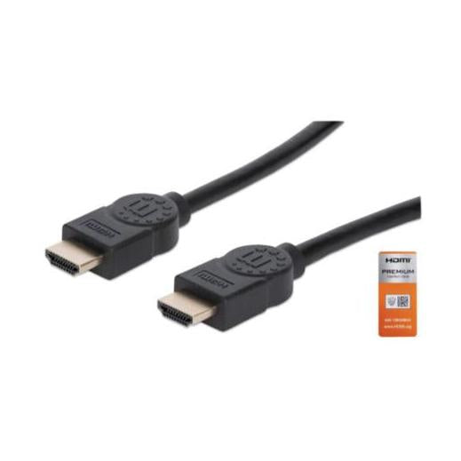 Manhattan Cable Certificado Premium HDMI 2.0 Macho - HDMI 2.0 Macho, 4K, 60Hz, 5 Metros, Negro