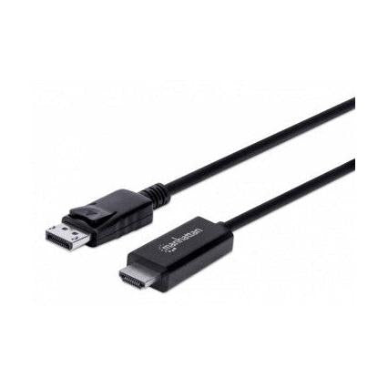 Manhattan Cable DisplayPort 1.2 Macho - HDMI Macho, 1.8 Metros, 4K, 60Hz, Negro