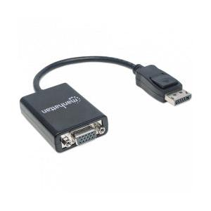 Manhattan Cable DisplayPort Macho - VGA (D-Sub) Hembra, 60Hz, 15cm, Negro