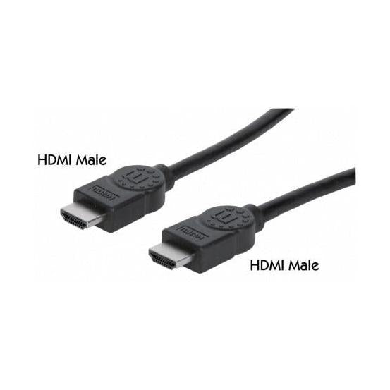 Manhattan Cable HDMI de Alta Velocidad con Canal Ethernet, HDMI Macho - HDMI Macho, 4K, 30Hz, 3 Metros, Negro