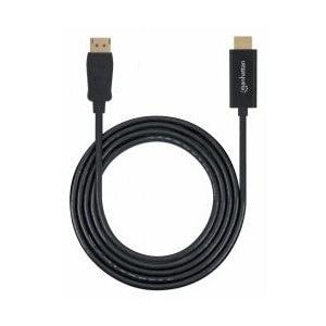 Manhattan Cable HDMI Macho - Displayport Macho, 1080p, 60Hz, 3 Metros, Negro