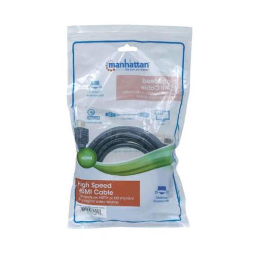 Manhattan Cable HDMI Macho - HDMI Macho, 4K, 60Hz, 5 Metros, Negro