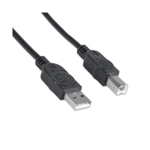 Manhattan Cable para Dispositivos USB de Alta Velocidad, USB 2.0 A Macho - USB 2.0 B Macho, 1.8 Metros, Negro
