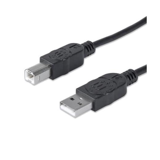 Manhattan Cable para Dispositivos USB de Alta Velocidad, USB 2.0 A Macho - USB 2.0 B Macho, 1.8 Metros, Negro
