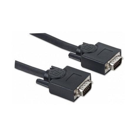 Manhattan Cable para Monitor SVGA 8mm, VGA (D-Sub) Macho - VGA (D-Sub) Macho, 20 Metros, Negro