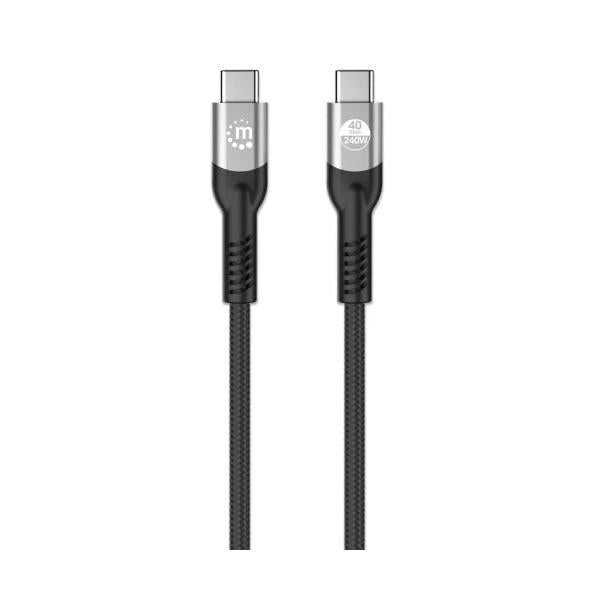 Manhattan Cable Thunderbolt 4 USB-C 3.0 Macho - USB-C 3.0 Macho, 1 Metro, Negro