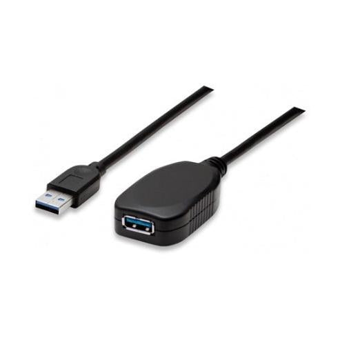 Manhattan Cable USB 3.0 A Macho - USB 3.0 A Hembra, 5 Metros, Negro