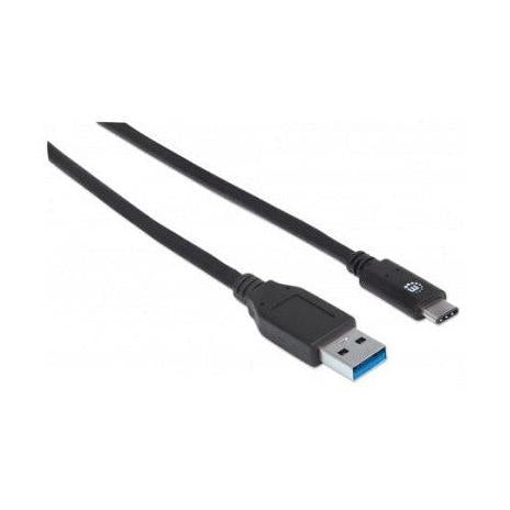 Manhattan Cable USB 3.0 C Macho - USB 3.0 A Macho, 1 Metro, Negro