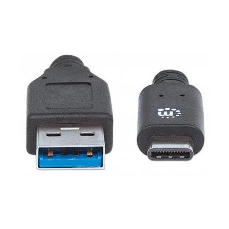 Manhattan Cable USB 3.0 C Macho - USB 3.0 A Macho, 1 Metro, Negro