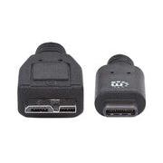 Manhattan Cable USB 3.0 Micro-B Macho - USB 3.1 C Macho, 1 Metro, Negro