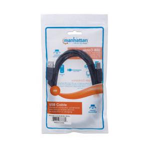 Manhattan Cable USB A Macho - USB B Macho, 1 Metro, Negro