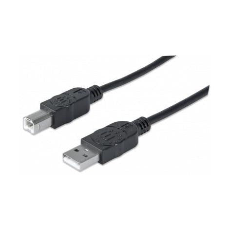 Manhattan Cable USB A Macho - USB B Macho, 1 Metro, Negro