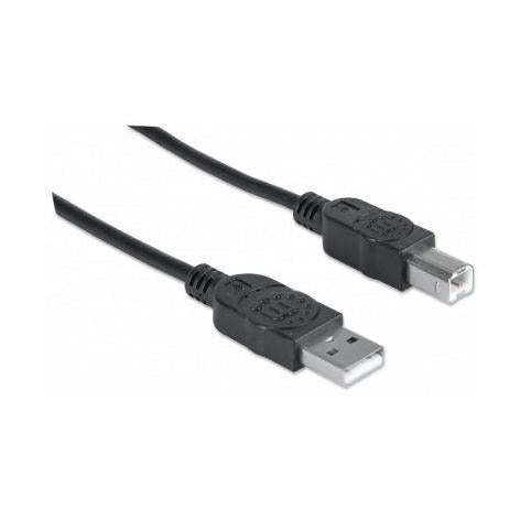 Manhattan Cable USB A Macho - USB B Macho, 1 Metro, Negro