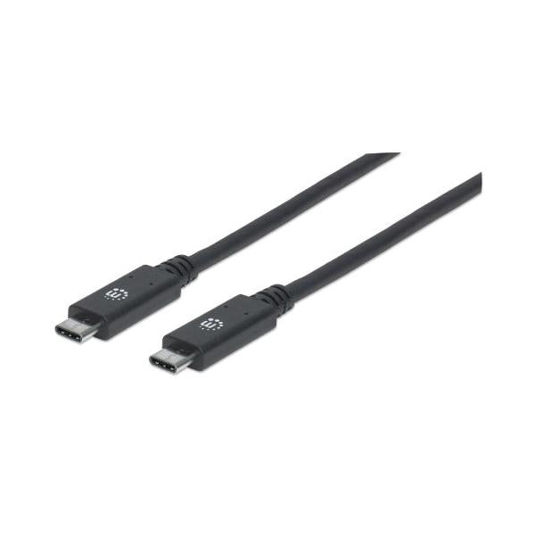 Manhattan Cable USB C Macho - USB C Macho, 1 Metro, Negro