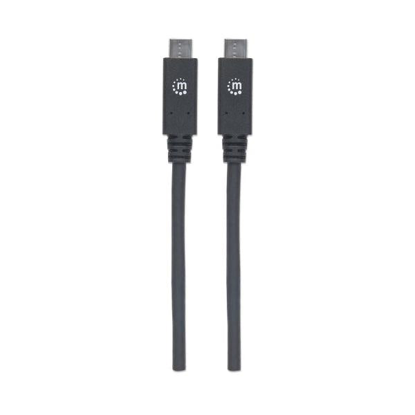 Manhattan Cable USB C Macho - USB C Macho, 1 Metro, Negro