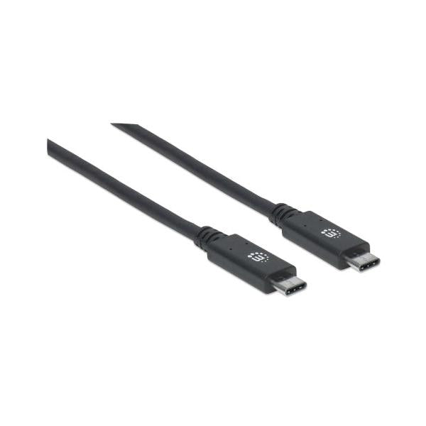 Manhattan Cable USB C Macho - USB C Macho, 1 Metro, Negro