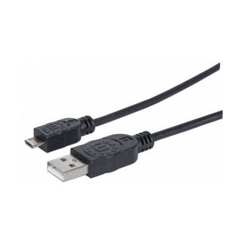 Manhattan Cable USB de Alta Velocidad, USB 2.0 A Macho - Micro USB 2.0 B Macho, 1 Metro, Negro