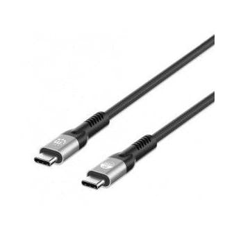 Manhattan Cable USB-C Macho - USB-C Macho, 2 Metros, Negro