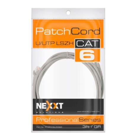 Cable de Conexión Red Nexxt Solutions U/UTP Cat6 90cm LSZH Color Gris