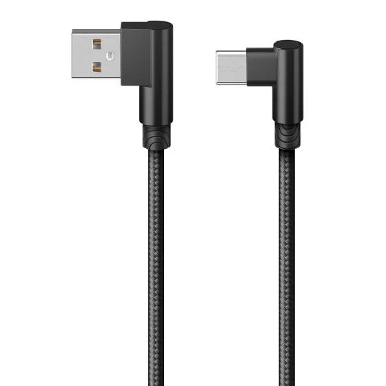 Cable USB a USB C con conectores a 90° de 1,2 m