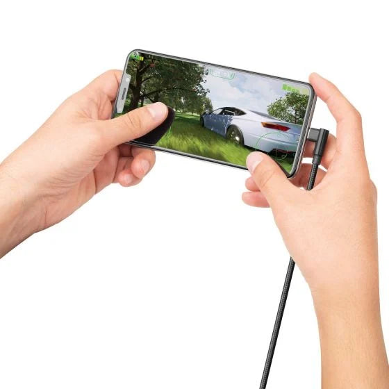 Cable USB a USB C con conectores a 90° de 1,2 m