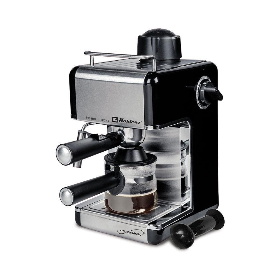 Koblenz Cafetera para Expreso CKM-650, 4 Tazas, 240ml, Negro/Plata