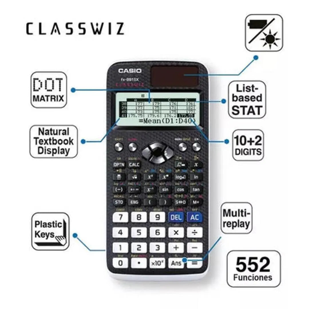 Calculadora Científica Casio Ecuaciones Fx-991ex Classwiz 552 Funciones