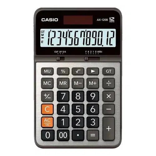 Calculadora Normal De Escritorio Casio Ax-120b Gris 12 Dígitos