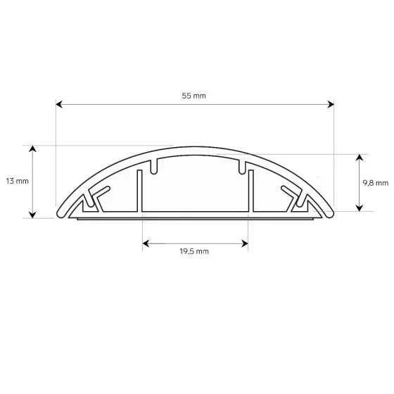 Canaleta de aluminio de 1m