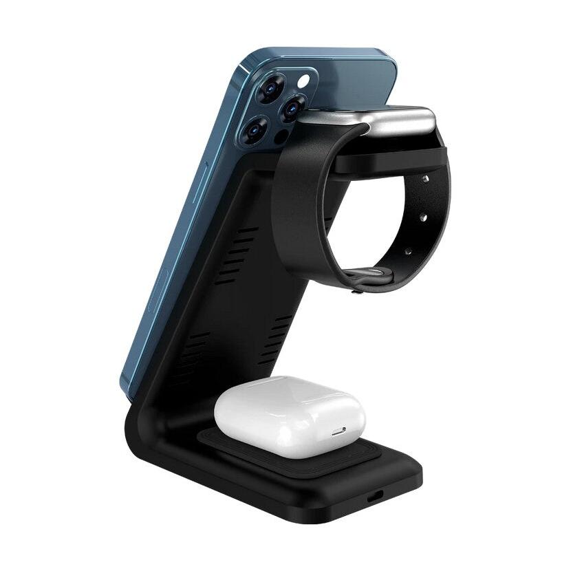 Cargador Inalámbrico Energon S-Mate CI720 3 en 1 15W USB-C Negro