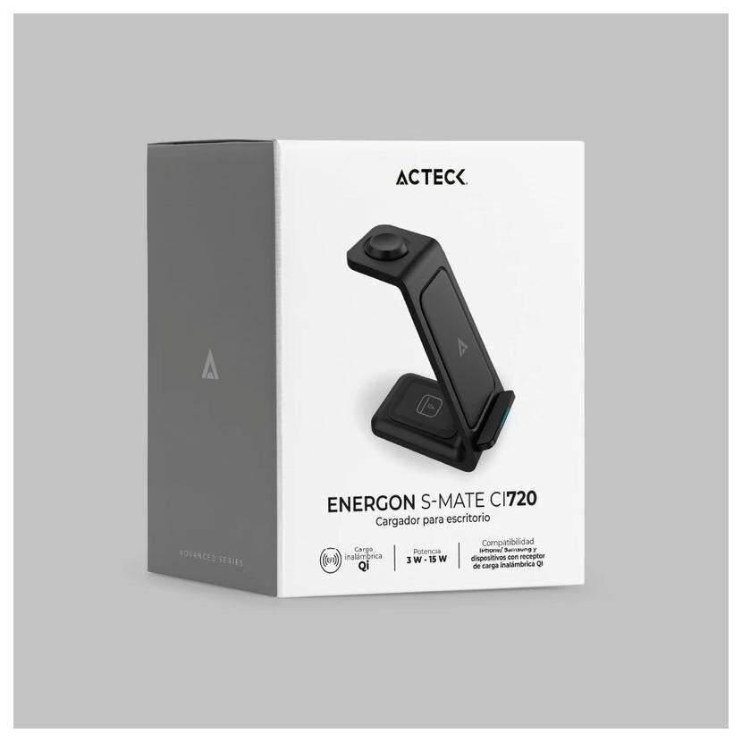 Cargador Inalámbrico Energon S-Mate CI720 3 en 1 15W USB-C Negro