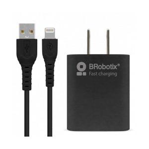 BRobotix Cargador de Pared 6001356, 5V, 1x USB-A, Negro ― incluye Cable USB A - Lightning